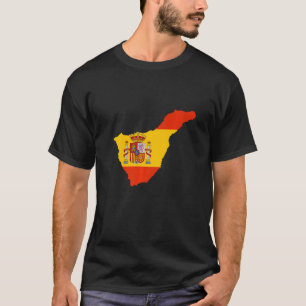 Camiseta Bandeira de espanha no contorno de Tenerife