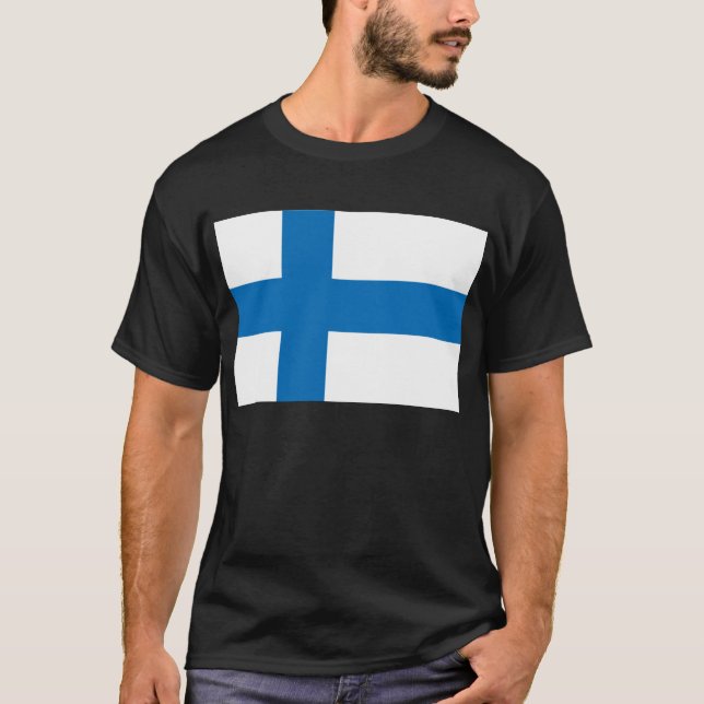 Camiseta Bandeira de Finlandia (Frente)