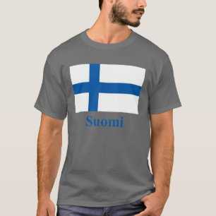Camiseta Bandeira de Finlandia com nome em finlandês