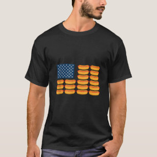 Camiseta Bandeira de Foodie EUA com Cães Quentes É Engraçad