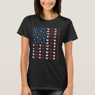 Camiseta Bandeira de Frango Patriota Americano 4 de Julho