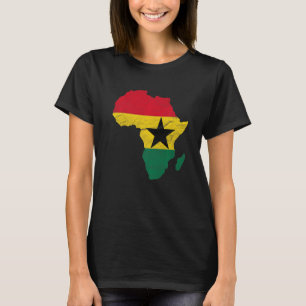 Camiseta Bandeira de Gana Silhueta do Continente Africano P