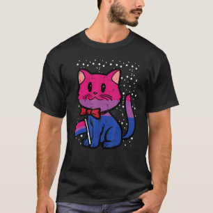 Camiseta Bandeira de Gato Bissexual Bi Orgulho Lgbtq Garota