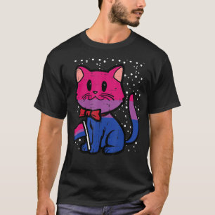 Camiseta Bandeira de Gato Bissexual Bi Pride Lgbtq Garotas