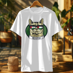 Camiseta bandeira de gato palestino