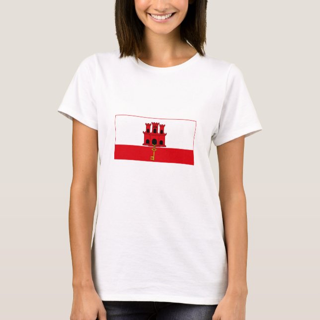 Camiseta Bandeira de Gibraltar (Frente)