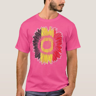 Camiseta Bandeira de Girassol Bandeira Bélgica
