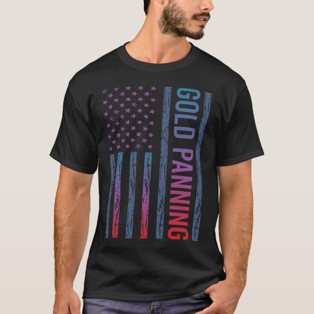 Camiseta Bandeira de Gradiente Dourado para bateia de Garim (Frente)
