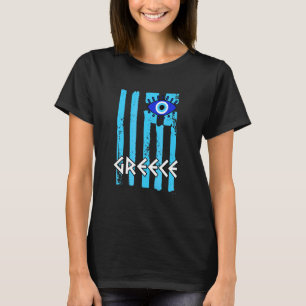 Camiseta Bandeira De grécia Com Um Olho De Mau Espiritual D