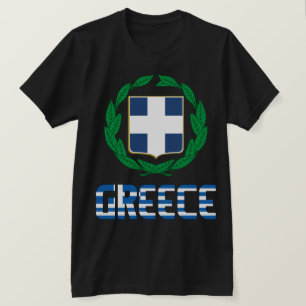 Camiseta Bandeira de grécia e Casaco de Armas Patriótica