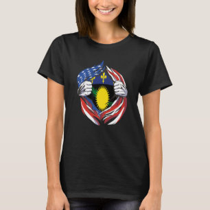 Camiseta Bandeira de Guadeloupe Americano Orgulhoso do Meu 