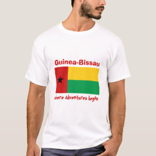 Camiseta Bandeira de Guiné-Bissau + Mapa + T-shirt do text