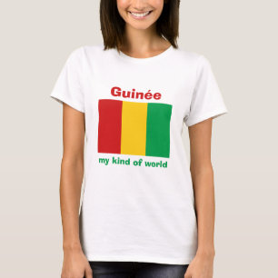 Camiseta Bandeira de Guiné-Conakry + Mapa + T-shirt do
