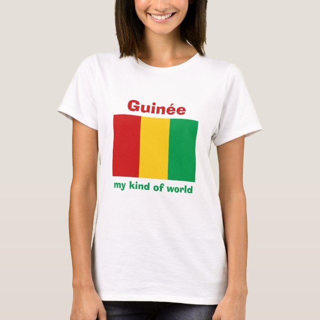 Camiseta Bandeira de Guiné-Conakry + Mapa + T-shirt do (Frente)