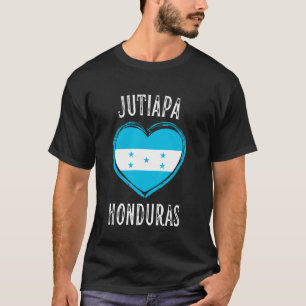 Camiseta Bandeira de Honduras Coração Cidade de Jutiapa