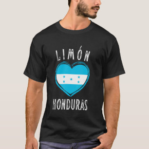 Camiseta Bandeira de Honduras Coração Cidade Limon
