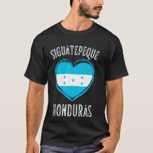 Camiseta Bandeira de Honduras Coração Cidade Siguatepeque