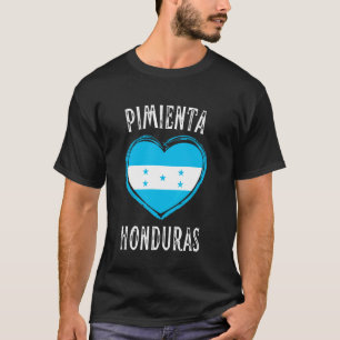 Camiseta Bandeira de Honduras Coração Pimienta Cidade