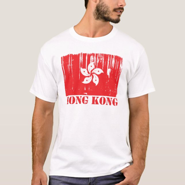 Camiseta Bandeira de Hong Kong (Frente)
