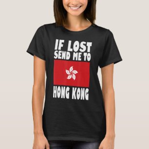 Camiseta Bandeira de Hong Kong Design Se perdido me envie p