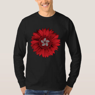Camiseta Bandeira de Hong Kong Girassol Hongkonguês Raízes