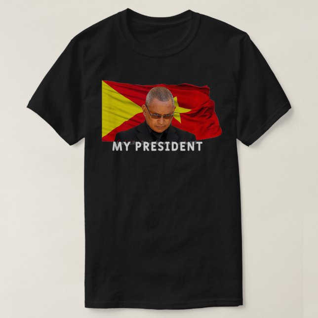 Camiseta Bandeira de igray meu presidente Debretsion I love (Frente do Design)