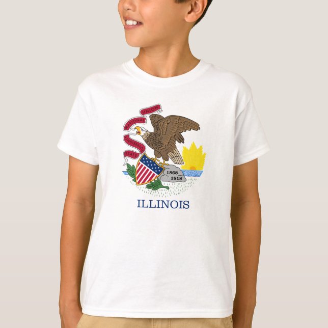Camiseta bandeira de Illinois (Frente)