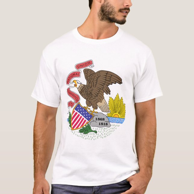 Camiseta Bandeira de Illinois (Frente)
