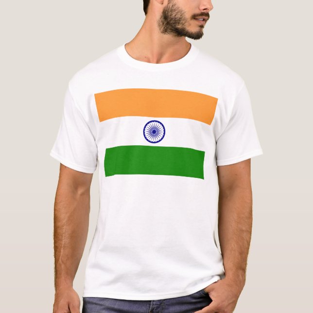 Camiseta Bandeira de India - तिरंगा - भारतकाध्वज (Frente)