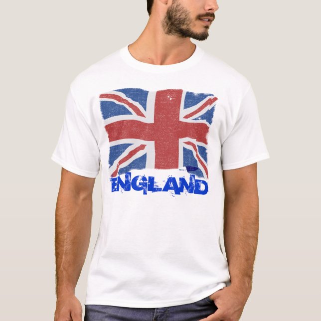Camiseta Bandeira de Inglaterra do vintage (Frente)