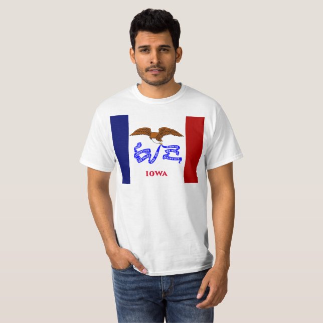 Camiseta Bandeira de Iowa (Frente Completa)