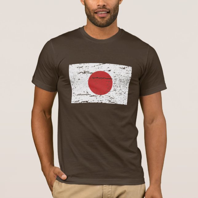 Camiseta Bandeira de Japão do vintage (Frente)