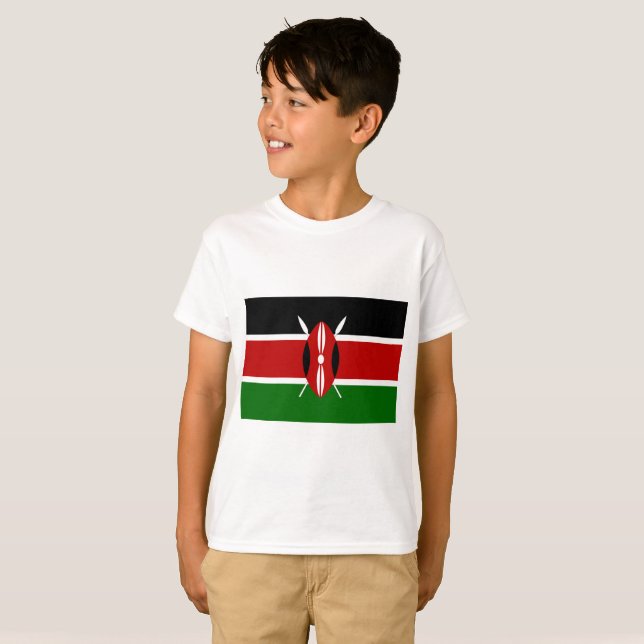 Camiseta Bandeira de Kenya (Frente Completa)