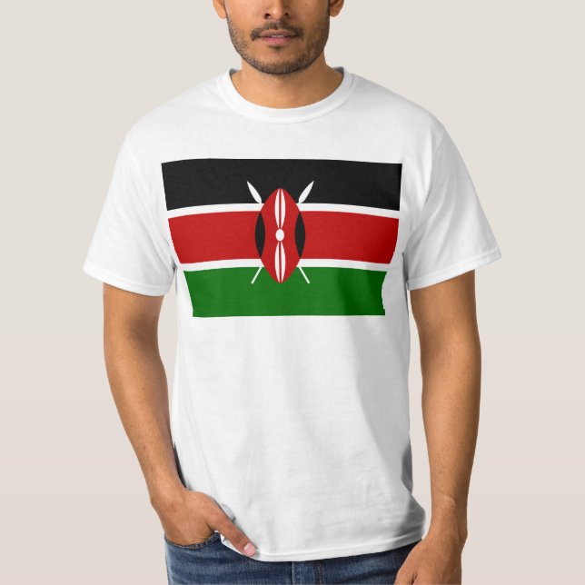 Camiseta Bandeira de Kenya África (Frente)