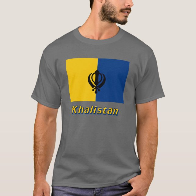 Camiseta Bandeira de Khalistan com nome (Frente)