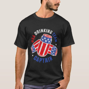 Camiseta Bandeira De Lata De Cerveja De 4 De Julho EUA Cami