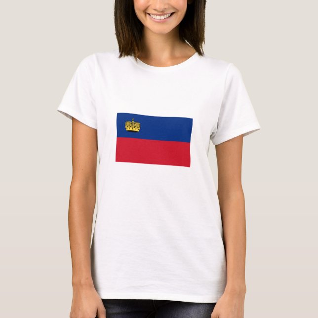 Camiseta Bandeira de Liechtenstein (Frente)