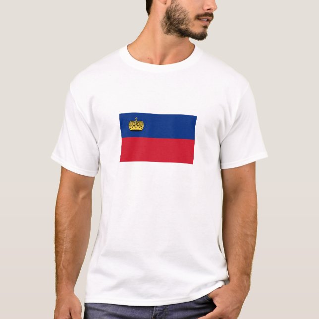 Camiseta Bandeira de Liechtenstein (Frente)