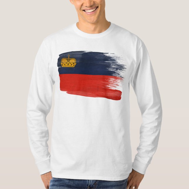 Camiseta Bandeira de Liechtenstein (Frente)