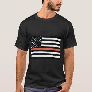Camiseta Bandeira de linha laranja, bandeira americana com