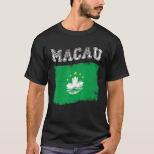 Camiseta Bandeira de Macau Destino de Férias Turísticas Ban