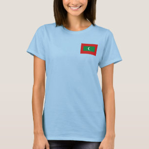 Camiseta Bandeira de Maldives + T-shirt do mapa