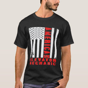 Camiseta Bandeira de Manutenção de Mecânico de Elevador Téc