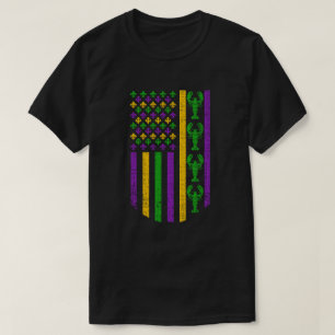 Camiseta Bandeira de Mardi Gras dos EUA com peixe-rastejant