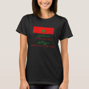 Camiseta Bandeira de Marrocos Estilo Vintage Retro Nacional