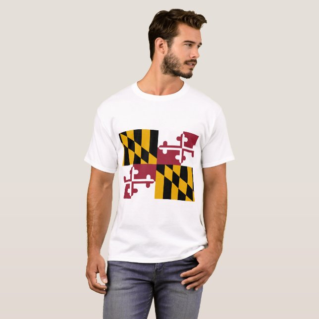 Camiseta Bandeira de Maryland (Frente Completa)