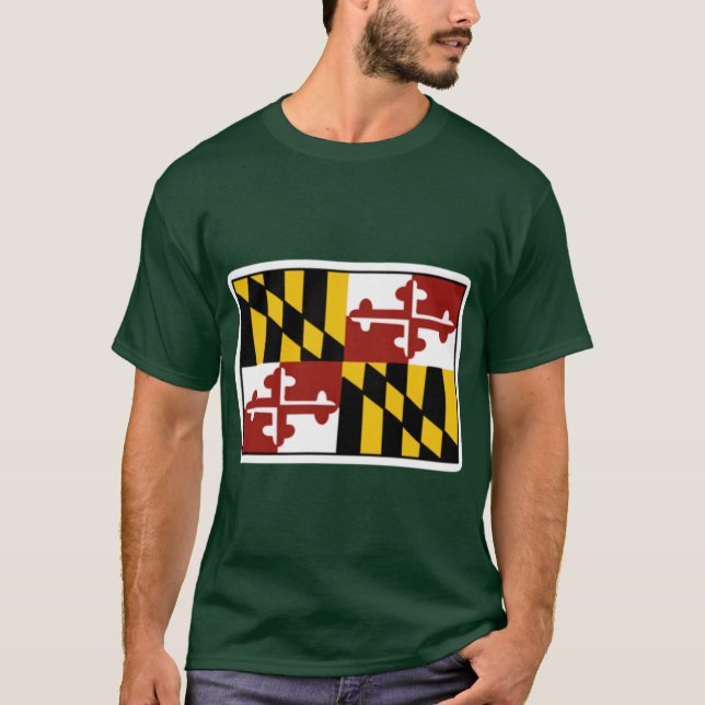 Camiseta Bandeira de Maryland 3 (Frente)