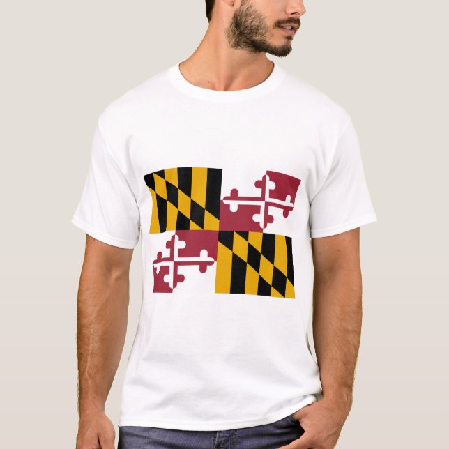 Camiseta Bandeira de Maryland (Estado dos EUA) (Frente)