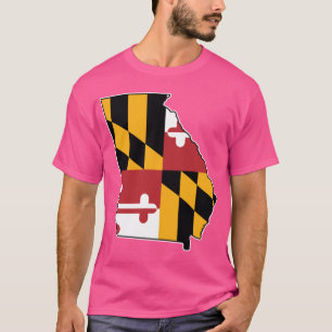Camiseta Bandeira de Maryland Mapa da Geórgia