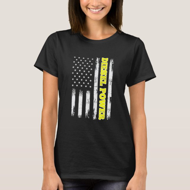 Camiseta Bandeira de Mecânico Diesel (Frente)